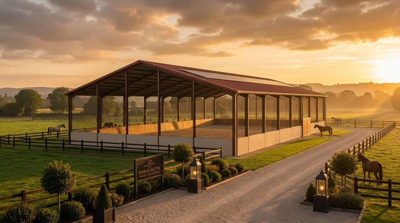 Le manège couvert · projet de nouvelle installation du Haras Altyn (54 × 31 m)